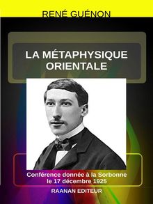 La Mtaphysique orientale