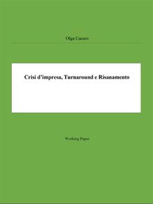 Crisi dimpresa, Turnaround e Risanamento