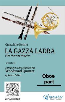 Oboe part of "La Gazza Ladra" overture for Woodwind Quintet