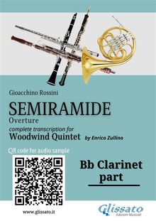 Clarinet part of "Semiramide" overture for Woodwind Quintet