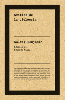 Crtica de la violencia (NE)