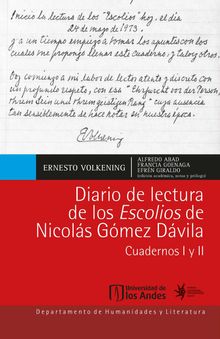 Diario de lectura de los Escolios de Nicols Gmez Dvila Cuadernos I y II