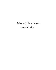 Manual de edicin acadmica