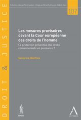 LES MESURES PROVISOIRES DEVANT LA COUR EUROPENNE DES DROITS DE L&APOS;HOMME