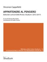 APPARTENERE AL PENSIERO
BIBLIOTECA DELLA RIVISTA STUDIUM