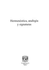 HERMENUTICA, ANALOGA Y SIGNATURAS