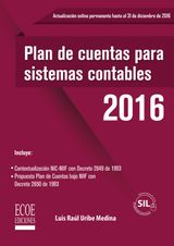 PLAN DE CUENTAS PARA SISTEMAS CONTABLES 2016