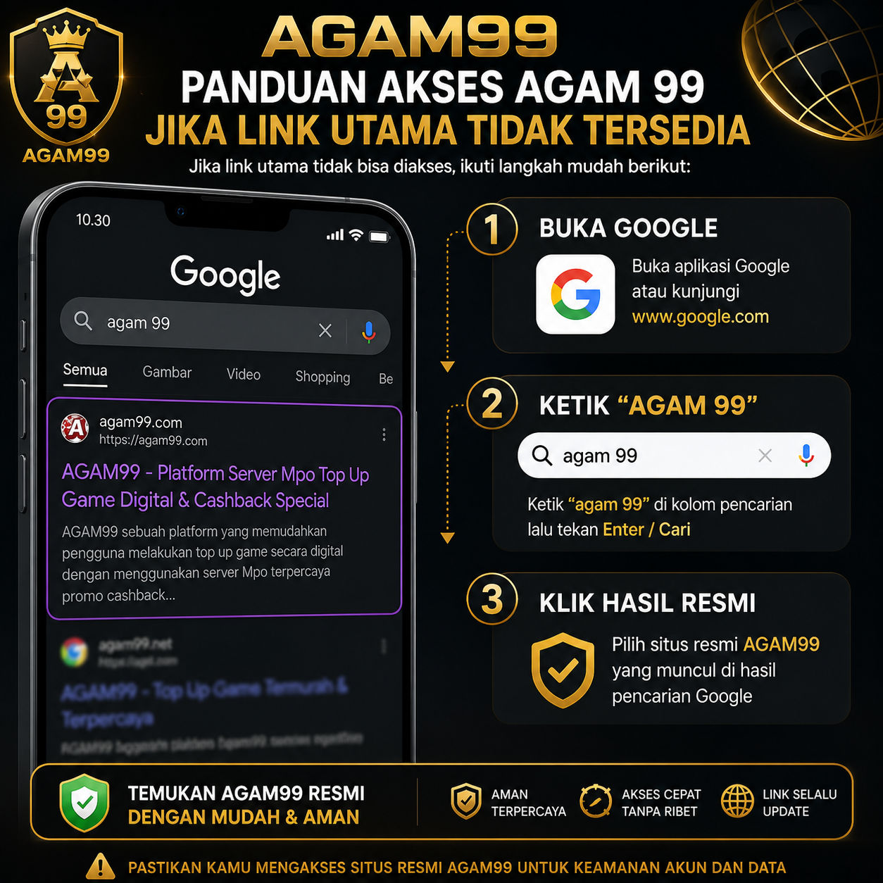 AGAM99 : Panduan Akses AGAM 99 Jika Link Utama Tidak Tersedia