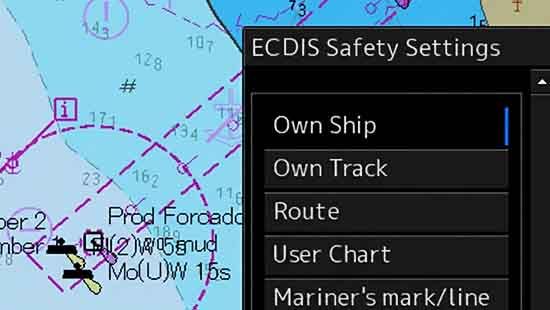 Ecdis Label ECDIS Safety Settings: