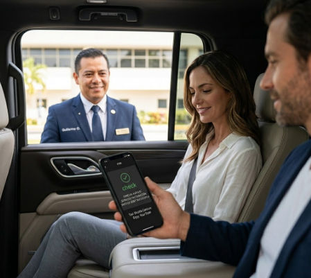 Cancun Airport Services facturación en Taxi Shuttle Cancun con conductor Guillermo Ojeda