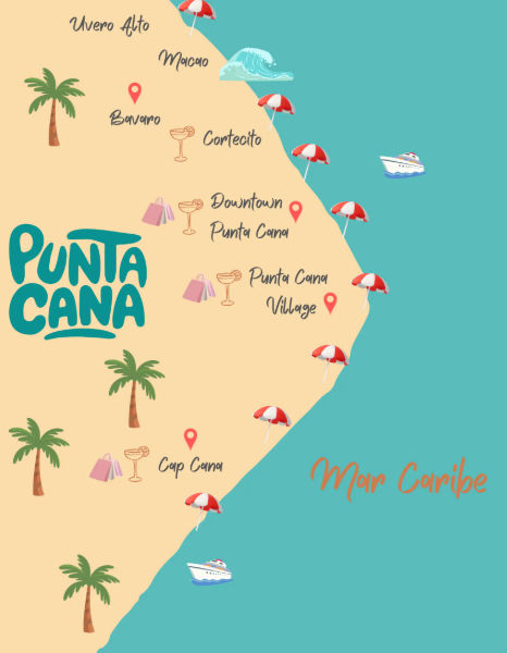Mapa turistico de Punta Cana