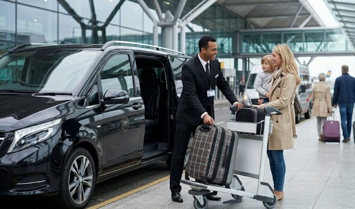Asistencia de equipaje en servicio de shuttle privado y taxi de aeropuerto