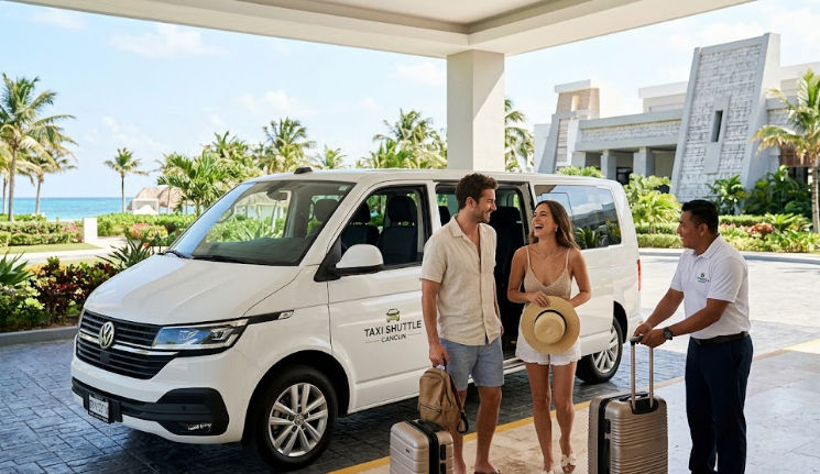 Private transportation arrival with Taxi Shuttle Cancun at Hotel Riu Caribe.