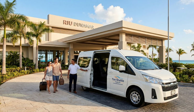Private transfer service by Taxi Shuttle Cancun arriving at Riu Dunamar Costa Mujeres lobby