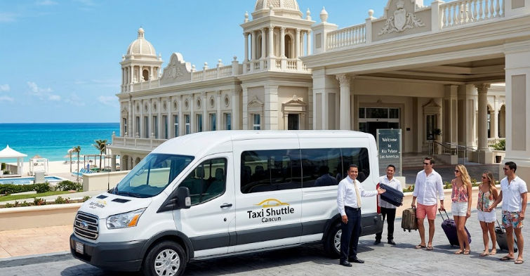 Llegada premium de Taxi Shuttle Cancun al hotel Riu Palace Las Americas.