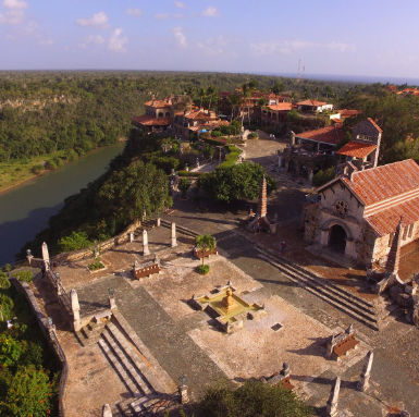 Aerial view of Altos de Chavon village in Dominican Republic