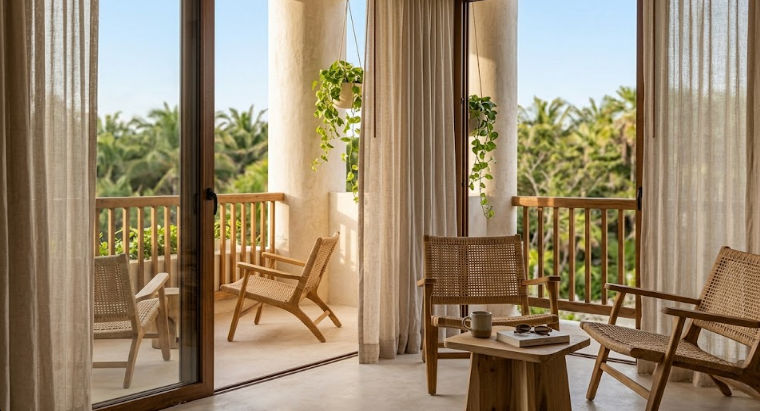 Xscape Tulum Hotel: Luxury boutique rooms with organic design and private balcony in Tulum