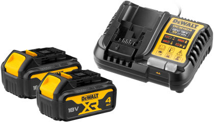 Набор DEWALT DCB1104M2: 2 АКБ DCB182, Li-Ion, 18 В, 4 Ач и зарядное устройство DCB1104, 12/18 В, 4 A (DCB1104M2-QW)
