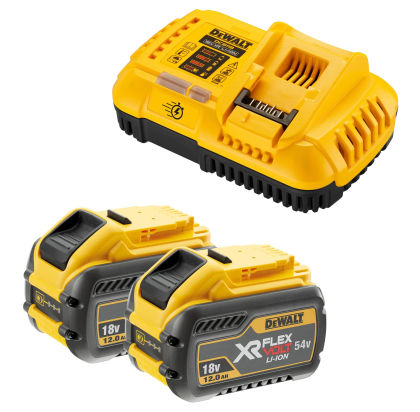 Набор DEWALT DCB118Y2: 2 АКБ FLEXVOLT DCB548, Li-Ion, 18/54 В, 12/4 Ач и быстрое зарядное устройство DCB118, 18/54 В, 8 А