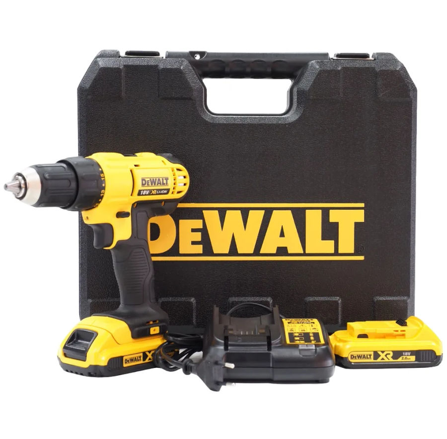 Аккумуляторная дрель-шуруповерт DEWALT DCD771D2, 18 В, 1500 об/мин, с 2 АКБ 2 Ач и ЗУ, в кейсе (DCD771D2-QW)