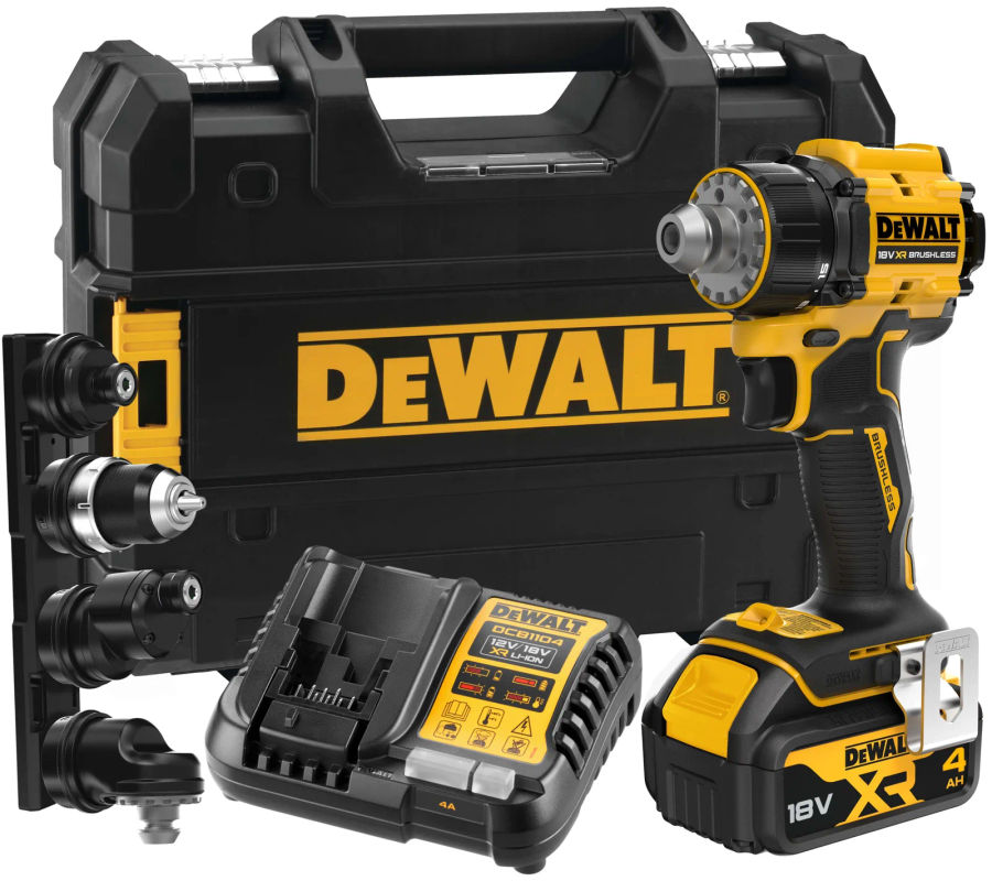 Аккумуляторная дрель-шуруповерт DEWALT DCD803M1T, 18 В, 1650 об/мин, с комплектом насадок, АКБ 4 Ач и ЗУ, в кейсе TSTAK