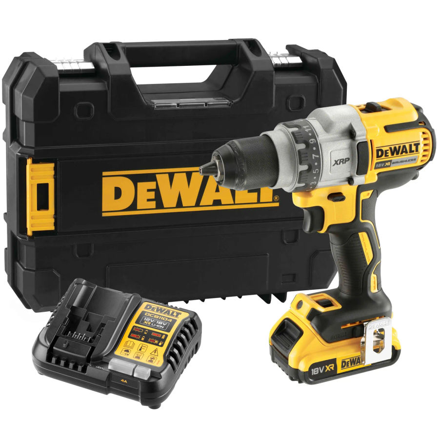 Аккумуляторная дрель-шуруповерт DEWALT DCD991D1T, 18 В, 2000 об/мин, с АКБ 2 Ач и ЗУ, в кейсе TSTAK (DCD991D1NT-XJ)
