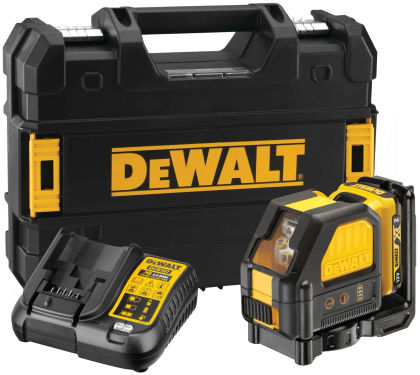 Аккумуляторный лазерный нивелир DEWALT DCE088D1R, 12 В, красный луч, 20 м, с АКБ 2 Ач и ЗУ, в кейсе TSTAK (DCE088D1R-QW)
