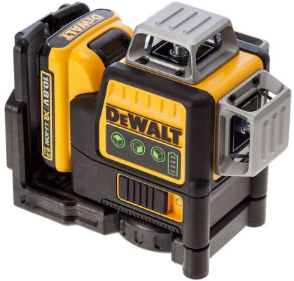 Аккумуляторный лазерный нивелир DEWALT DCE089D1G, 12 В, зеленый луч, 35 м, с АКБ 2 Ач и ЗУ, в кейсе TSTAK (DCE089D1G-QW)