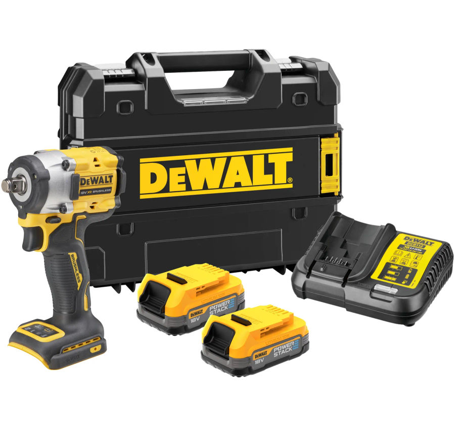 Аккумуляторный гайковерт DEWALT DCF921E2T, 18 В, 610 Нм, 3550 уд/мин, с 2 АКБ 1.7 Ач и ЗУ, в кейсе TSTAK (DCF921E2T-QW)