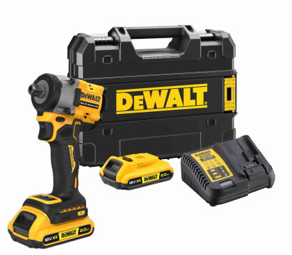 Аккумуляторный гайковерт DEWALT DCF922D2T, 18 В, 610 Нм, 3550 уд/мин, с 2 АКБ 2 Ач и ЗУ, в кейсе TSTAK (DCF922D2T-QW)
