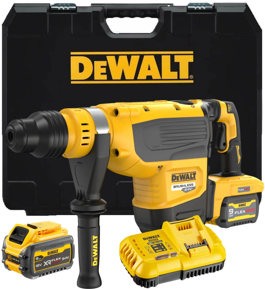 Аккумуляторный перфоратор DEWALT DCH735X2, 54 В, 13.3 Дж, 2705 уд/мин, с 2 АКБ 3 Ач и ЗУ, в кейсе (DCH735X2-QW)