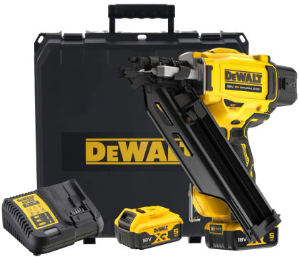 Аккумуляторный гвоздезабивной пистолет DEWALT DCN930P2, 18 В, с 2 АКБ 5 Ач и ЗУ, в кейсе (DCN930P2-QW)