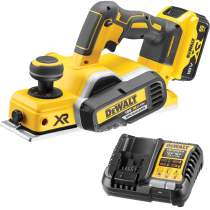 Аккумуляторный рубанок DEWALT DCP580P1, 18 В, 15000 об/мин, 82 мм, с АКБ 5 Ач и ЗУ (DCP580P1N-XJ)