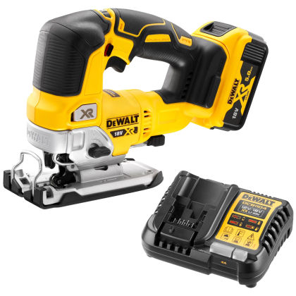 Аккумуляторный лобзик DEWALT DCS334P1, 18 В, 3200 ход/мин, 26 мм, с АКБ 5 Ач и ЗУ (DCS334P1N-XJ)