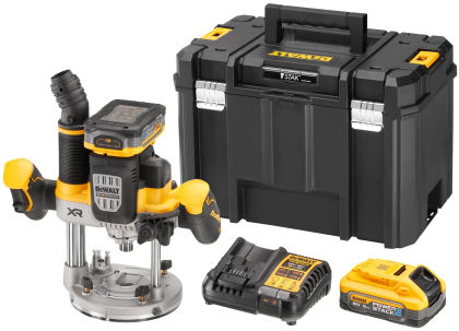 Аккумуляторный фрезер DEWALT DCW620H2, 18 В, 23000 об/мин, 70 мм, с 2 АКБ 5 Ач и ЗУ, в кейсе TSTAK (DCW620H2-QW)