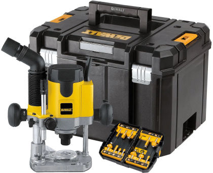 Вертикальный фрезер DEWALT DW621KTX, 1100 Вт, 24000 об/мин, 55 мм, с набором фрез, в кейсе TSTAK (DW621KTX-QS)
