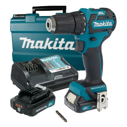 Аккумуляторная дрель-шуруповерт Makita DF332DWAE, 12 В, 1500 об/мин, с 2 АКБ 2 Ач и ЗУ, в кейсе