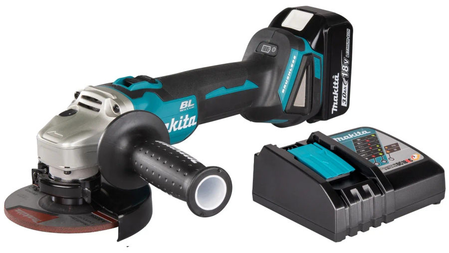 Аккумуляторная угловая шлифмашина Makita DGA506, 18 В, 125 мм, 8500 об/мин, с АКБ 3 Ач и ЗУ (DGA506P1Z)