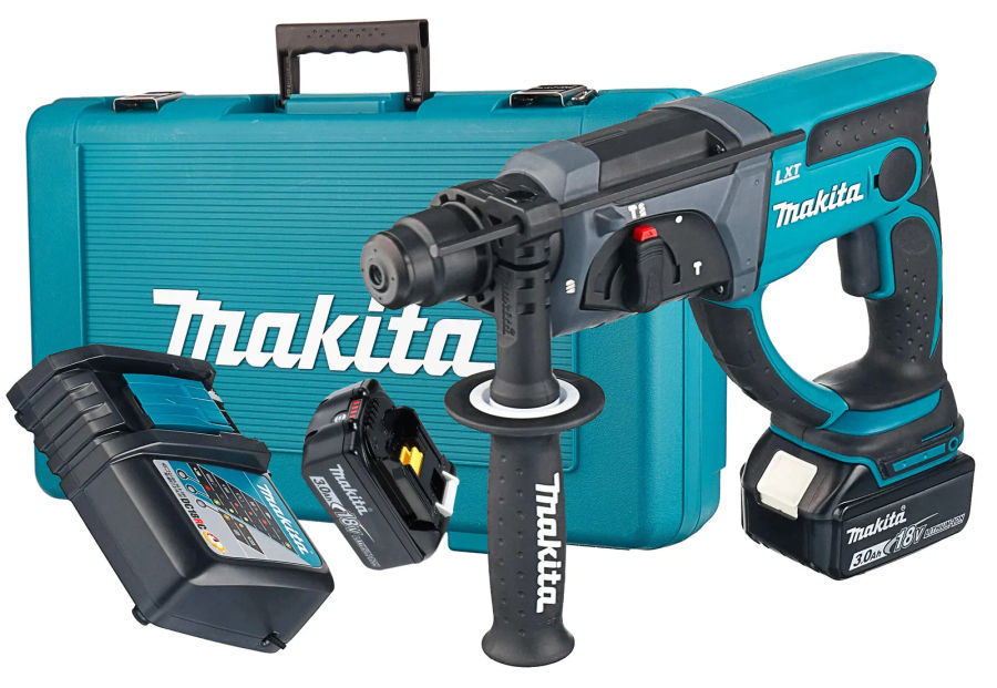 Аккумуляторный перфоратор Makita DHR202RFE, 18 В, 1.9 Дж, 4000 уд/мин, с 2 АКБ 3 Ач и ЗУ, в кейсе
