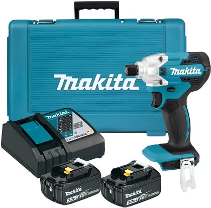 Аккумуляторный ударный шуруповерт Makita DTD156RFE, 18 В, 155 Нм, 3000 уд/мин, с 2 АКБ 3 Ач и ЗУ, в кейсе
