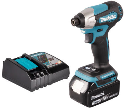 Аккумуляторный шуруповерт Makita DTD157, 18 В, 140 Нм, 4100 уд/мин, с АКБ 3 Ач и ЗУ (DTD157P1Z)