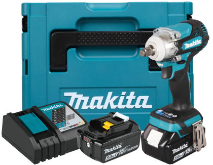 Аккумуляторный гайковерт Makita DTW300RTJ, 18 В, 330 Нм, 4000 уд/мин, с 2 АКБ 5 Ач и ЗУ, в кейсе MakPac