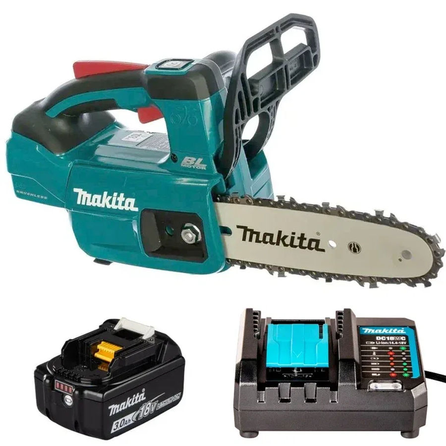 Аккумуляторная цепная пила Makita DUC204F001, 18 В, 20 см, с АКБ 3 Ач и ЗУ