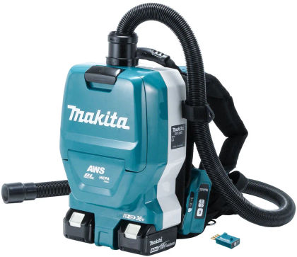 Аккумуляторный ранцевый пылесос Makita DVC265, 2x18 В, 2 л, с 2 АКБ 5 Ач, без ЗУ (DUST-KITM16)