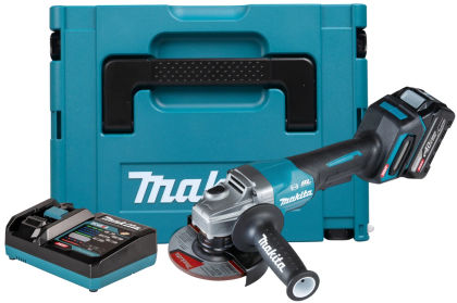 Аккумуляторная угловая шлифмашина Makita GA013GU101, 40 В, 125 мм, 8500 об/мин, с АКБ 4 Ач и ЗУ, в кейсе MakPac