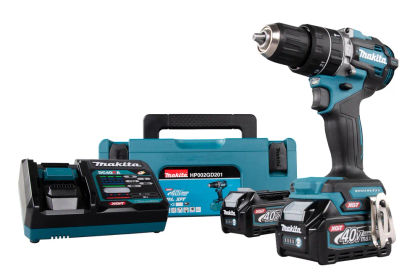 Аккумуляторная ударная дрель-шуруповерт Makita HP002GD201, 40 В, 2200 об/мин, 33000 уд/мин, с 2 АКБ 2.5 Ач и ЗУ, в кейсе