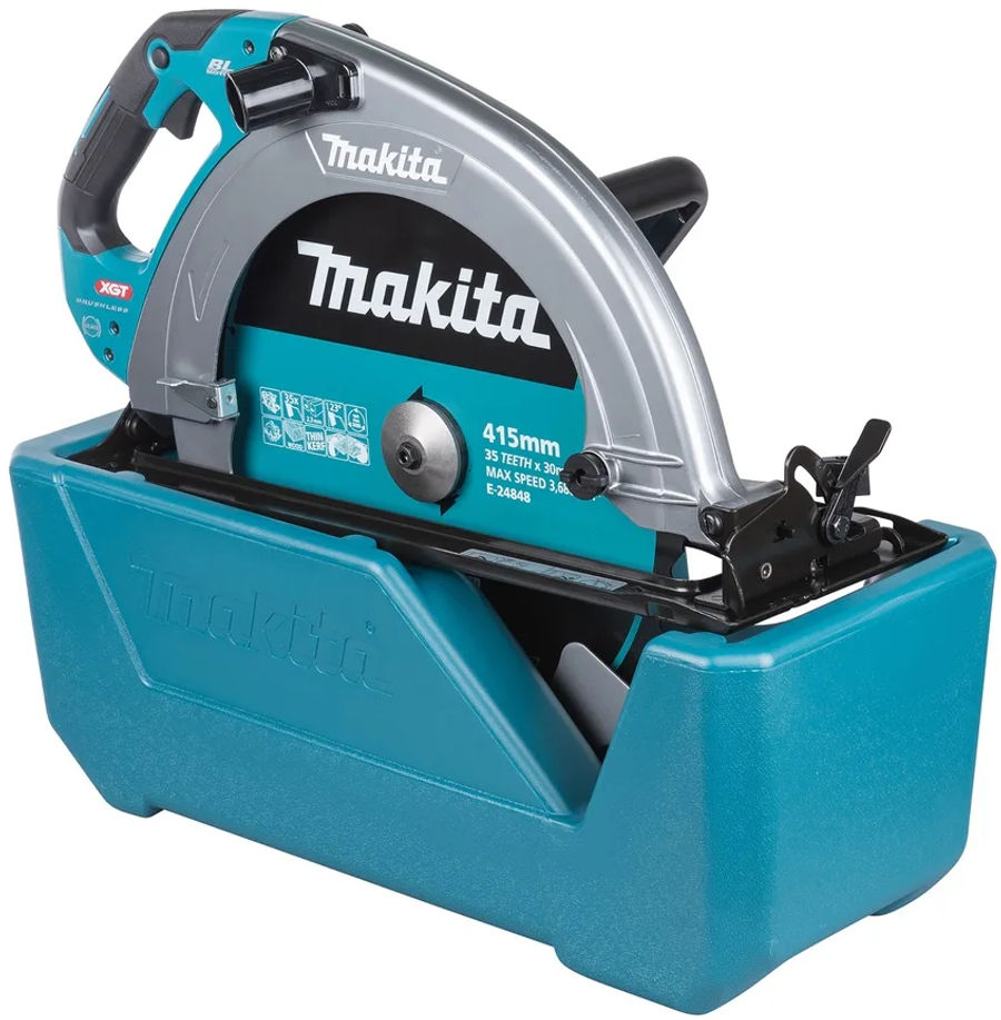 Аккумуляторная дисковая пила Makita HS013GZ, 40 В, 415 мм, 2100 об/мин, без АКБ и ЗУ, на подставке
