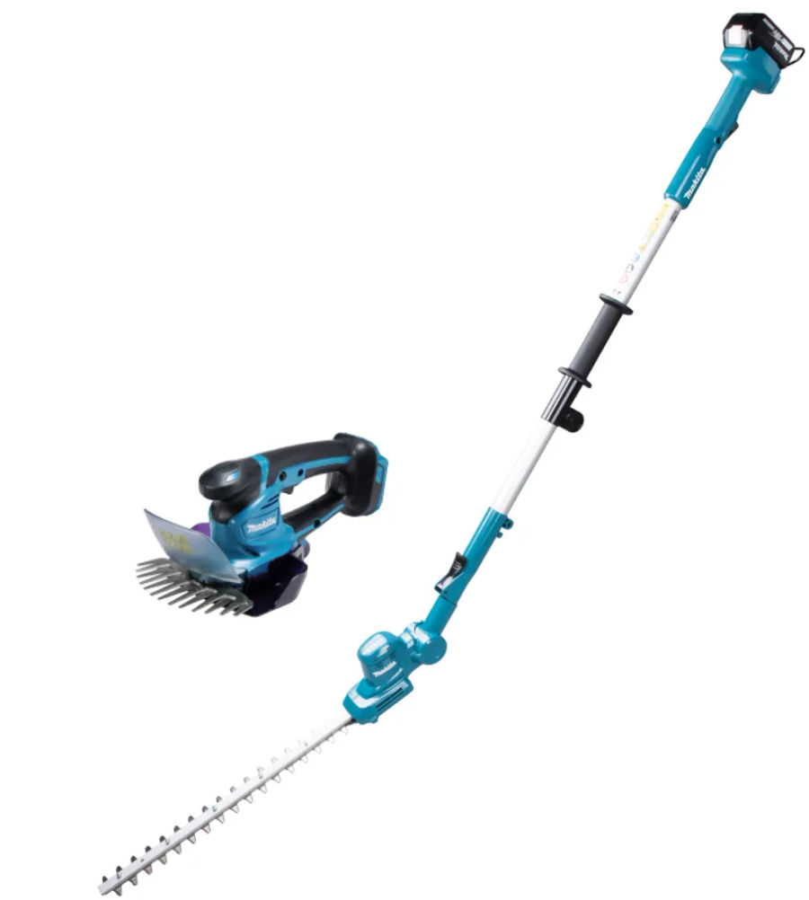 Аккумуляторный набор садовой техники Makita, 18 В: кусторез-высоторез DUN461W + садовые ножницы DUM604, с АКБ 3 Ач и ЗУ