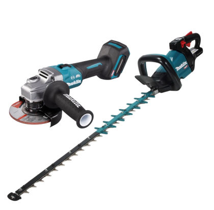 Аккумуляторный набор садовой техники Makita, 40 В: кусторез UH005 + угловая шлифмашина GA005, без АКБ и ЗУ