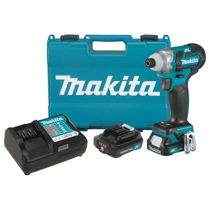 Аккумуляторный ударный шуруповерт Makita TD111DWAE, 12 В, , 3900 уд/мин, с 2 АКБ 2 Ач и ЗУ, в кейсе
